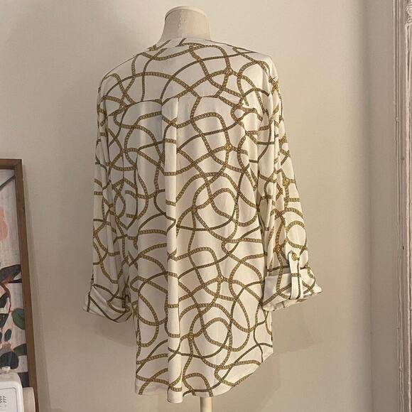 *NWT* Michael Kors Gold Chain Print Top - Picture 4 of 9